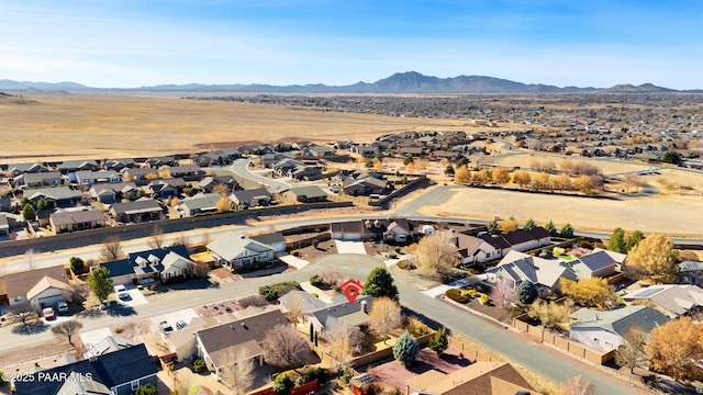 drone / aerial view with a mountain view