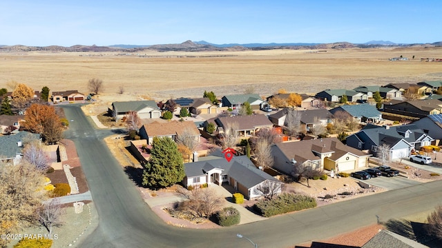 aerial view with a mountain view