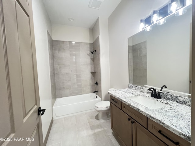 218 Brenna Dr, Chino Valley, AZ 86323 - full bath featuring toilet, vanity, shower / tub combination, and tile patterned floors