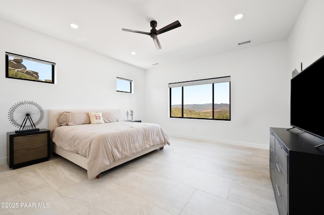 bedroom with ceiling fan