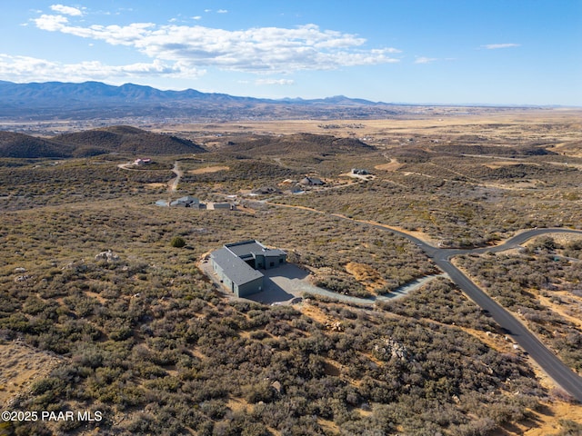 aerial view with a mountain view