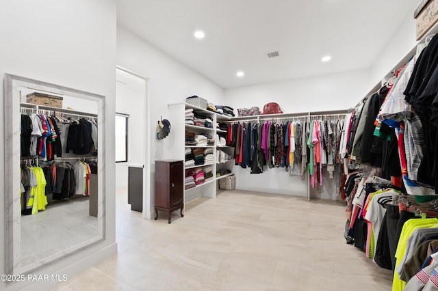 view of walk in closet