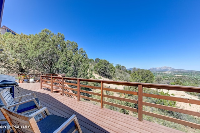 930 Ohio St, Prescott, AZ 86303 - wooden deck featuring a mountain view