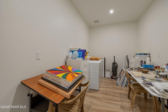 interior space with light wood-type flooring