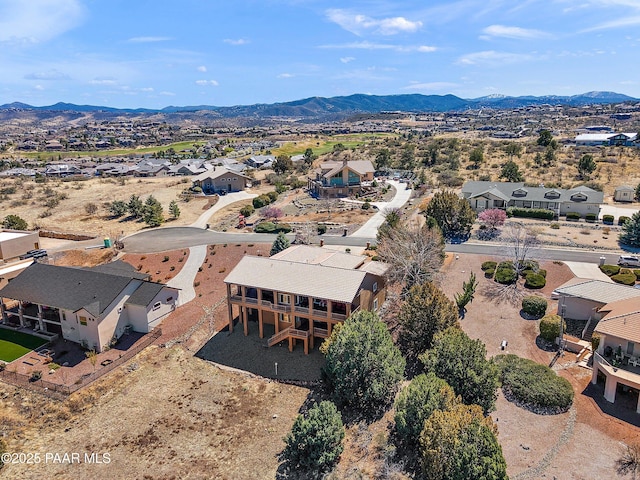 bird's eye view with a residential view and a mountain view