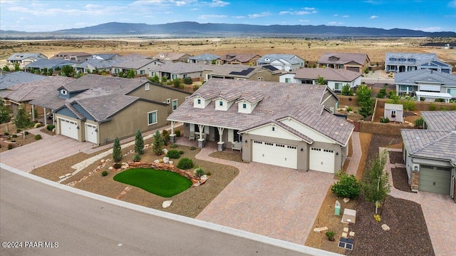 bird's eye view featuring a mountain view