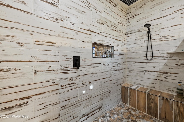 bathroom with a shower