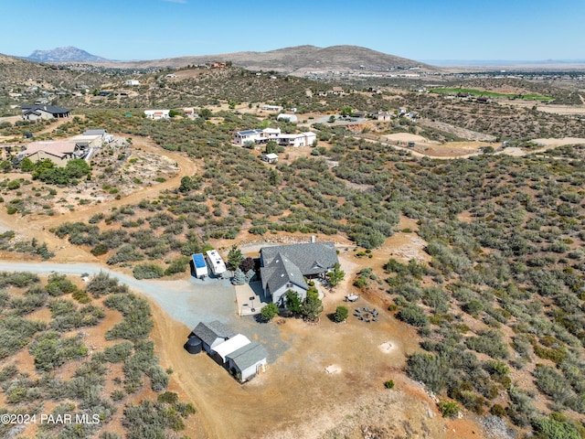 aerial view with a mountain view