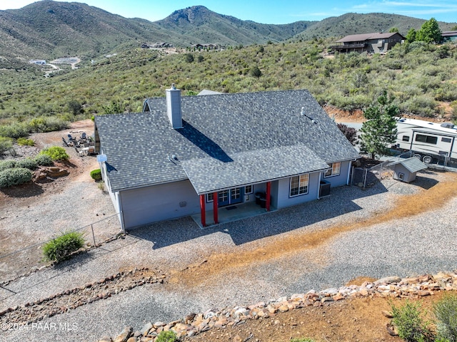 drone / aerial view with a mountain view