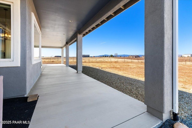 view of patio featuring a rural view