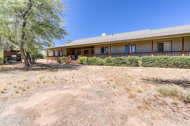 2785 W Bard Ranch Rd, Prescott, AZ 86305 - view of front of home with a porch and a chimney