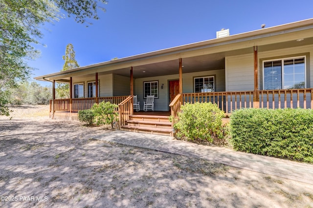 2785 W Bard Ranch Rd, Prescott, AZ 86305 - single story home featuring covered porch and a chimney