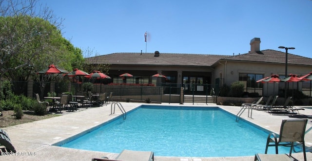 view of pool featuring a patio area