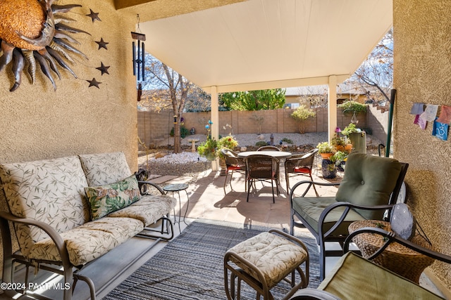 view of patio with an outdoor hangout area