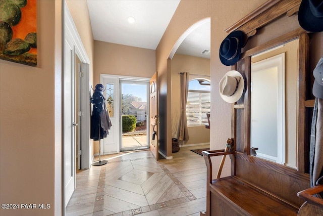 foyer featuring light hardwood / wood-style flooring