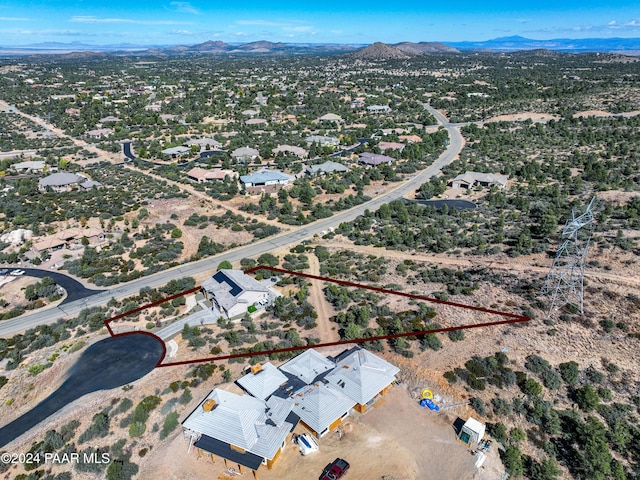 drone / aerial view with a mountain view