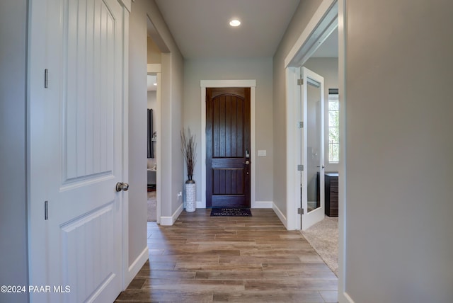 entrance foyer featuring light hardwood / wood-style flooring