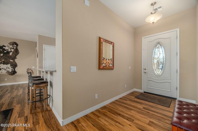 entrance foyer featuring dark wood-type flooring