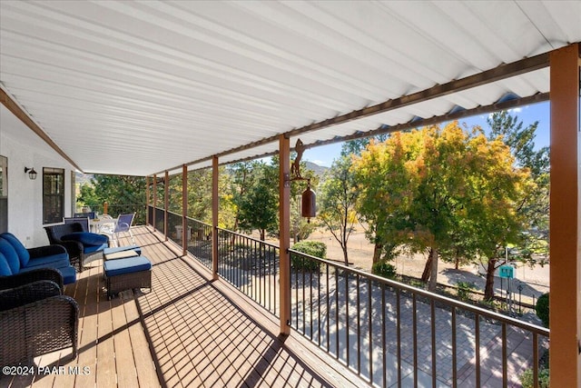 deck featuring an outdoor living space