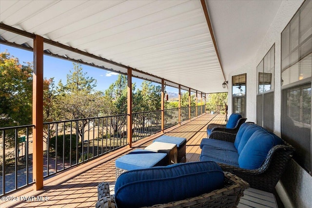 deck with an outdoor living space