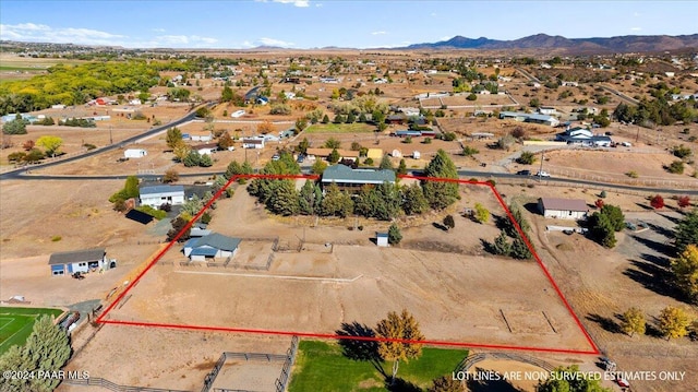 aerial view featuring a mountain view