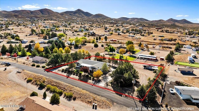 bird's eye view featuring a mountain view