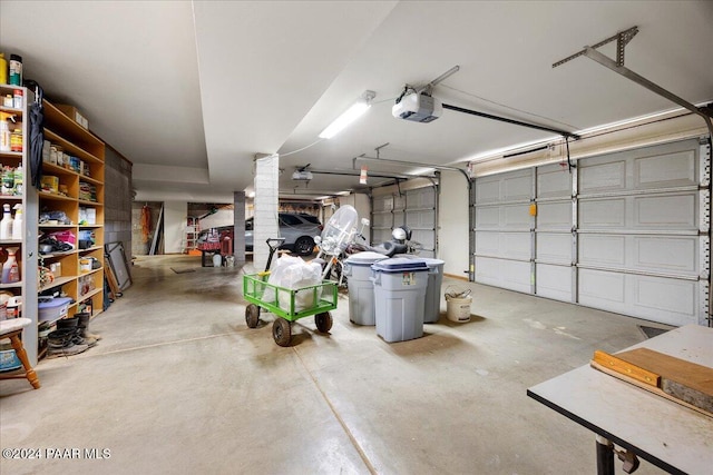 garage featuring a garage door opener