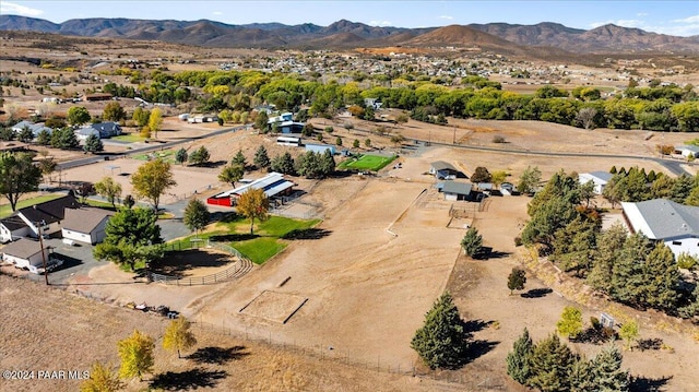 drone / aerial view with a mountain view