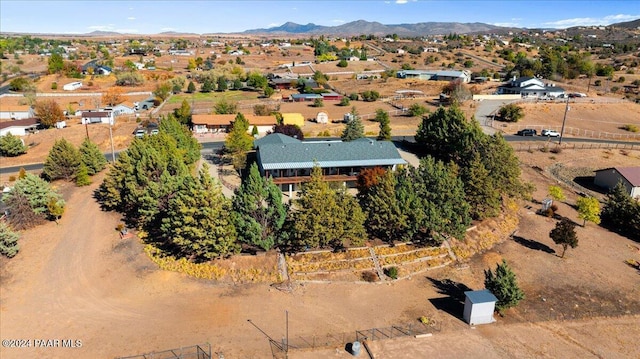 aerial view with a mountain view