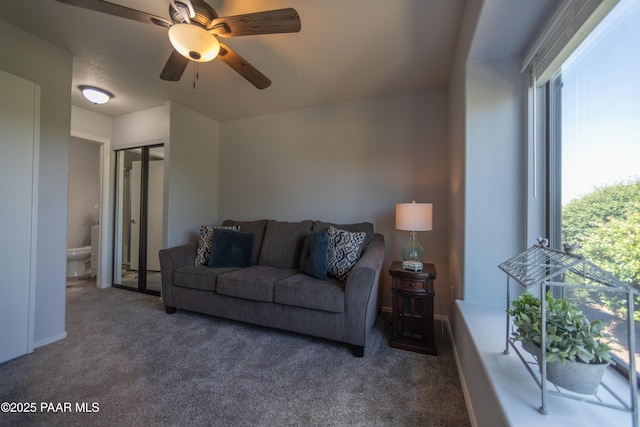 3070 Cascades Ct Unit 14C, Prescott, AZ 86301 - living area featuring carpet and ceiling fan
