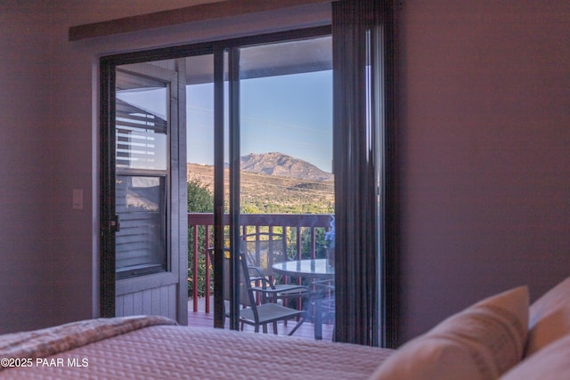 3070 Cascades Ct Unit 14C, Prescott, AZ 86301 - bedroom featuring access to exterior and a mountain view