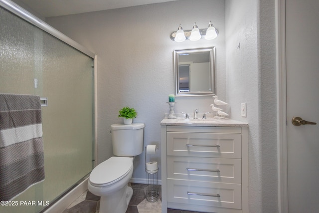 3070 Cascades Ct Unit 14C, Prescott, AZ 86301 - full bath featuring vanity, a shower stall, and tile patterned floors