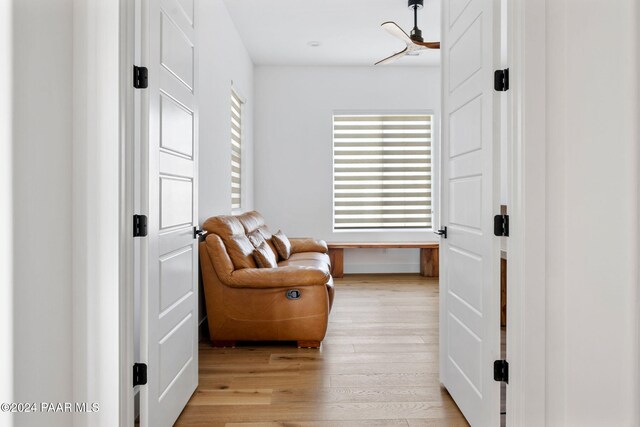 living area featuring light wood-type flooring