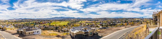 aerial view featuring a mountain view