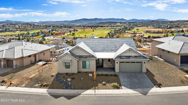 bird's eye view featuring a mountain view