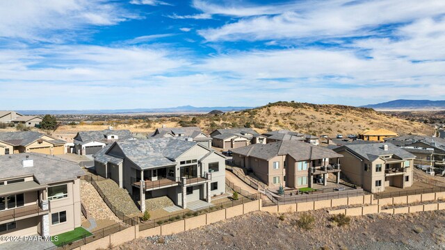 drone / aerial view with a mountain view