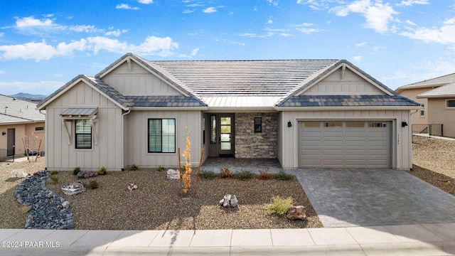 view of front of house with a garage