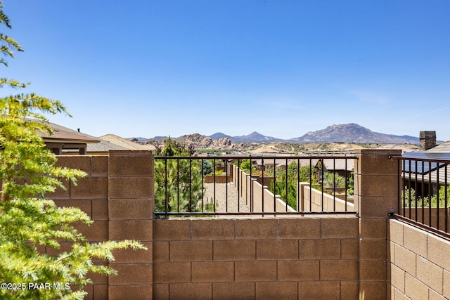 3280 Stone Cliff Ct, Prescott, AZ 86301 - view of patio featuring a mountain view and a balcony