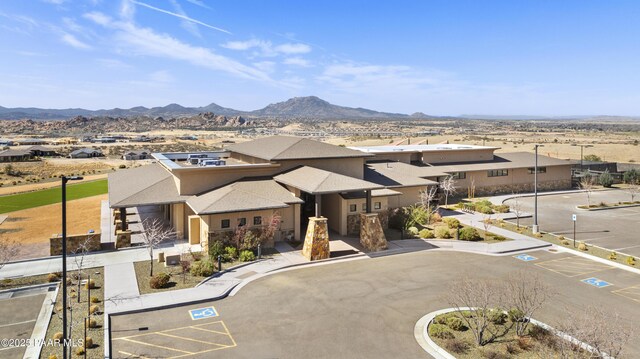 3280 Stone Cliff Ct, Prescott, AZ 86301 - view of front of house with a mountain view, stucco siding, and stone siding