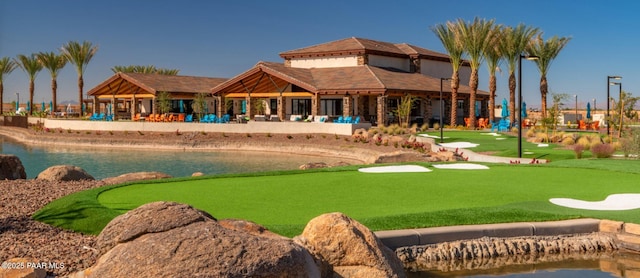 24757 N 175th Dr, Surprise, AZ 85387 - back of house with a putting green and a water view