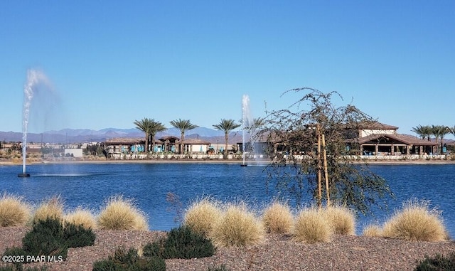 24757 N 175th Dr, Surprise, AZ 85387 - water view with a gazebo and a mountainous background