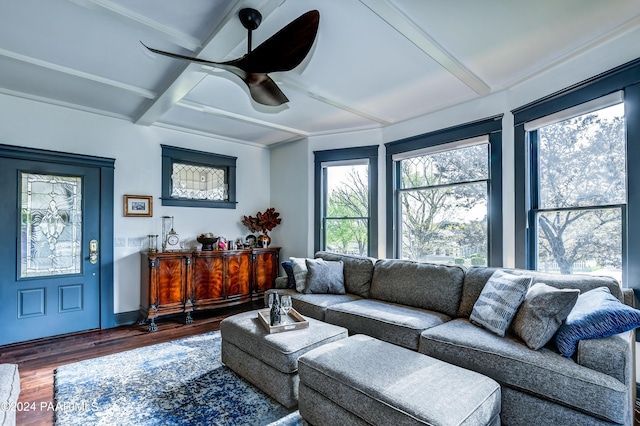 306 S Mt Vernon Ave, Prescott, AZ 86303 - living room with a ceiling fan and wood finished floors