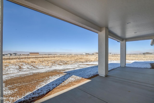 view of patio featuring a rural view