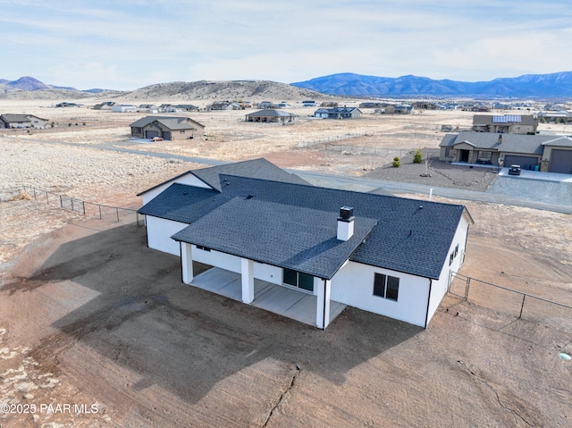 drone / aerial view with a mountain view