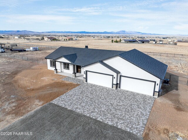 aerial view with a mountain view