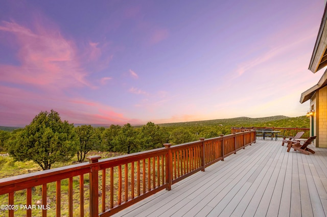 2667 N Overlook Dr, Williams, AZ 86046 - view of deck at dusk
