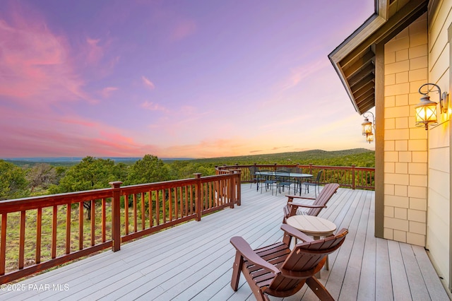 2667 N Overlook Dr, Williams, AZ 86046 - wooden deck featuring outdoor dining area