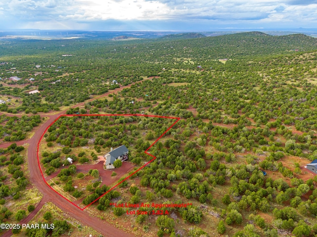 2667 N Overlook Dr, Williams, AZ 86046 - aerial overview of property's location with property parcel outlined