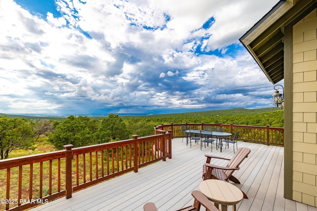 2667 N Overlook Dr, Williams, AZ 86046 - wooden terrace with outdoor dining area