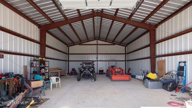 garage featuring metal wall